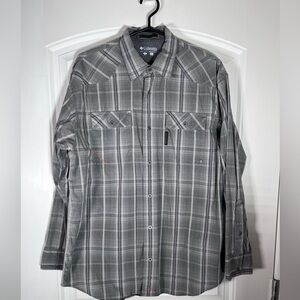 Columbia Men's Casual Gray Checkered collared Shirt
